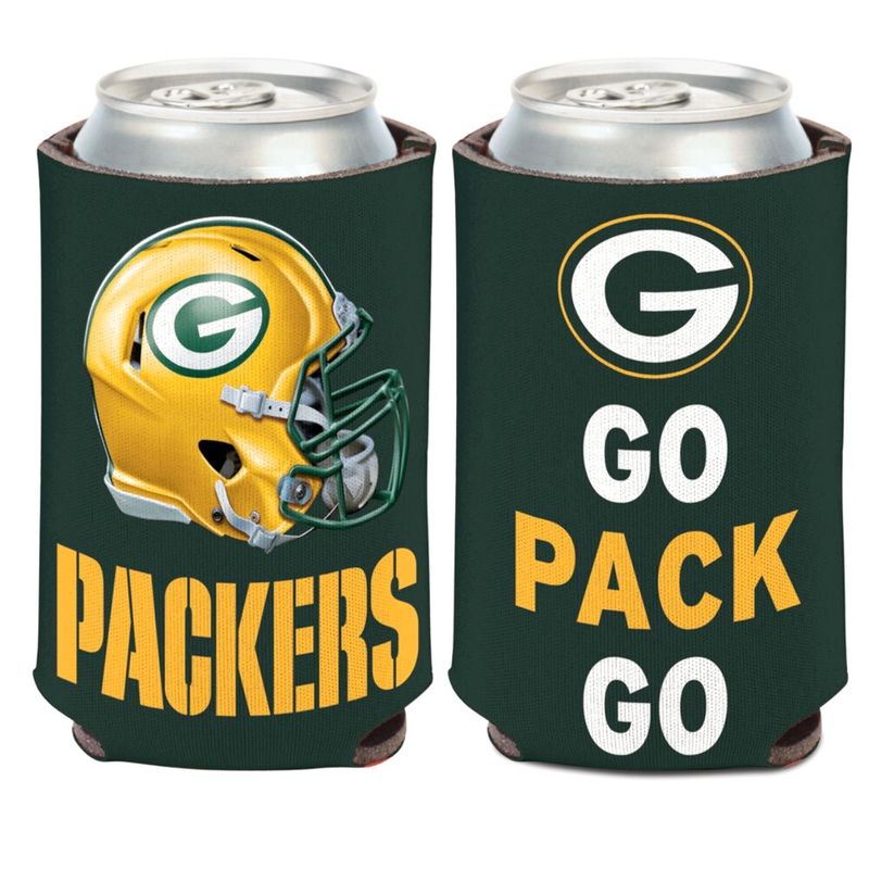 Green Bay Packers Go Pack Go 12 Ounce Can Cooler Koozie Green Bay Packers Go Pack Go 12 Ounce Can Cooler Koozie