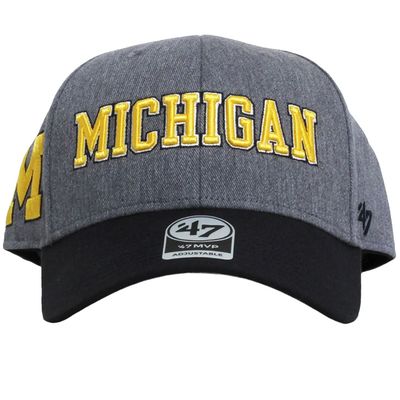 Michigan Wolverines Men’s Charcoal 47 Brand MVP Adjustable Hat