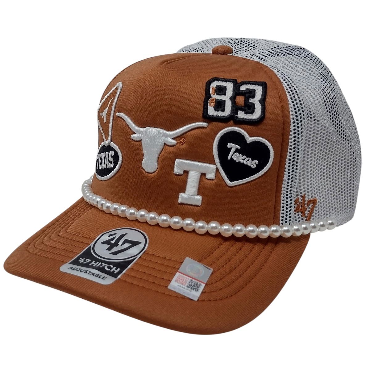 Texas Longhorns Men’s Orange Rope Ball Design 47 Hitch Trucker Adjustable Hat
