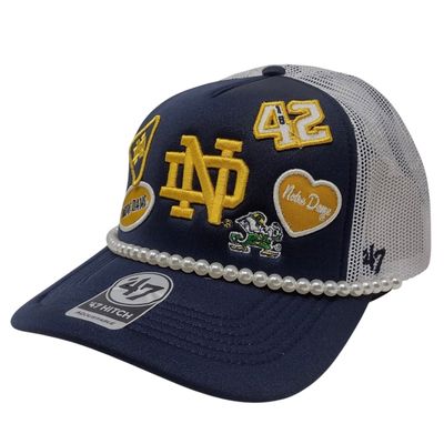 Notre Dame Fighting Irish Men’s Navy Rope Ball Design 47 Hitch Trucker Adjustable Hat