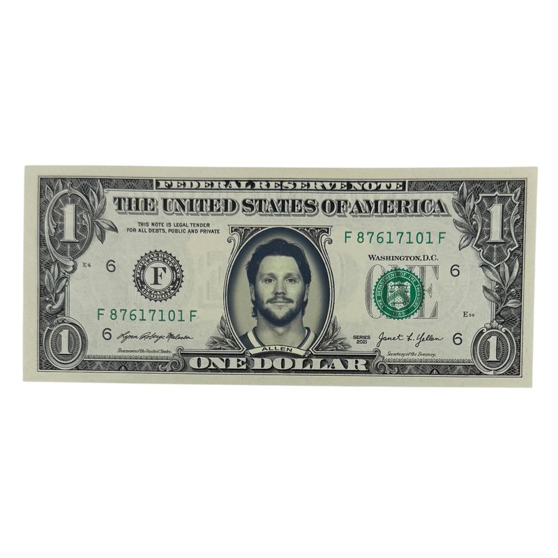 Josh Allen Famous Face Dollar Bill