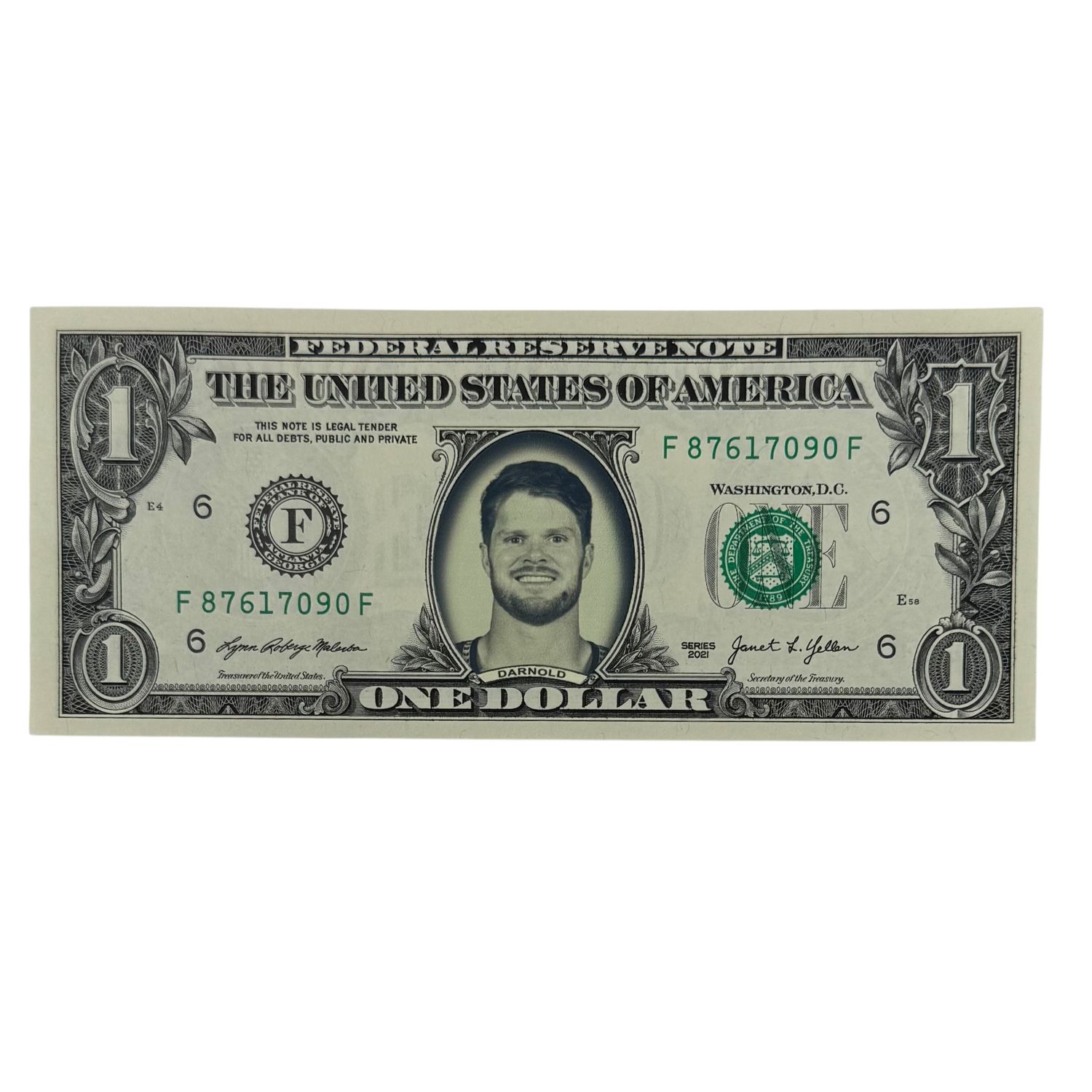 Sam Darnold Famous Face Dollar Bill
