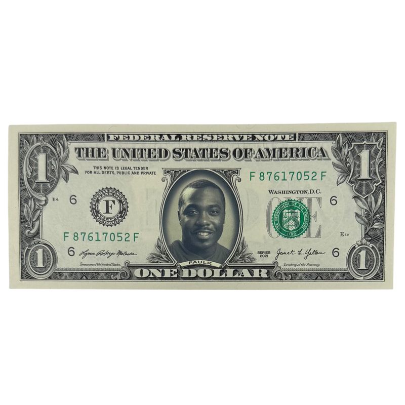 Marshall Faulk Famous Face Dollar Bill