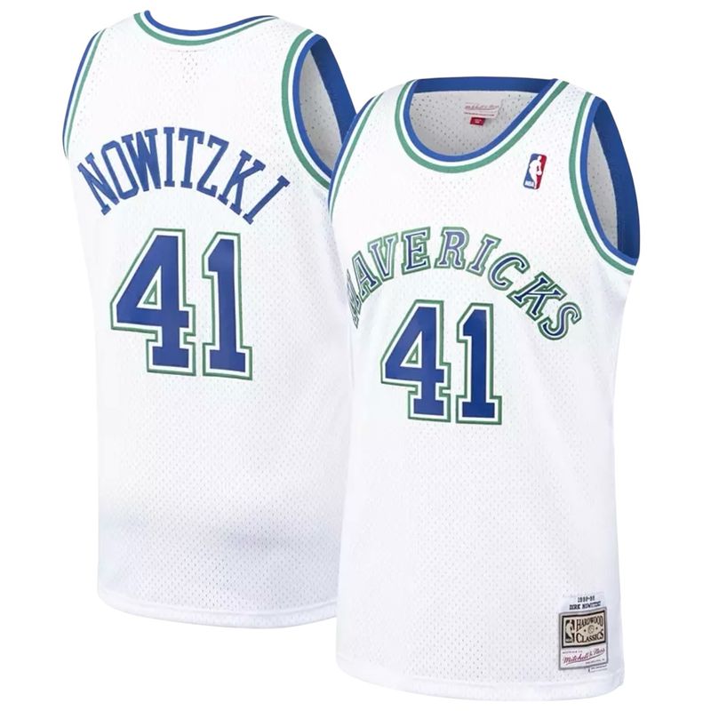 Dallas Mavericks Dirk Nowitzki 1998-99 Men's White Mitchell & Ness Swingman Jersey