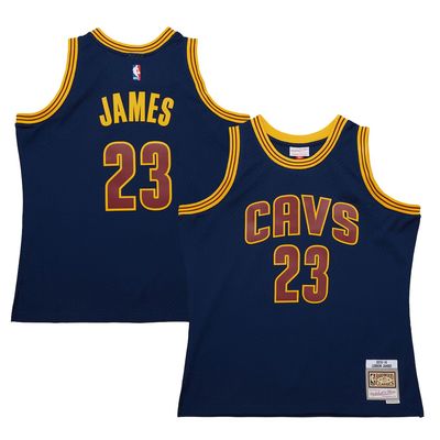 Cleveland Cavaliers LeBron James 2015-16 Men's Navy Mitchell & Ness Swingman Jersey