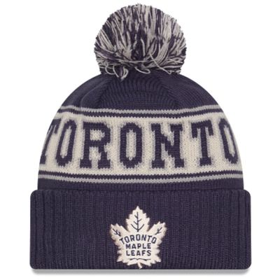 Toronto Maple Leafs Men's Vintage New Era Cuffed Pom Knit Hat