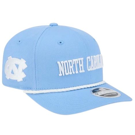 North Carolina Tar Heels Men's Baby Blue Wordmark Rope New Era 9Seventy Stretch-Snap Hat