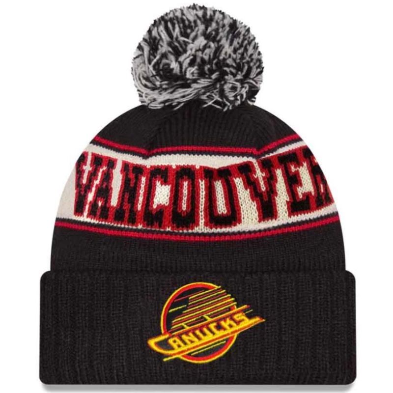 Vancouver Canucks Men's Vintage New Era Cuffed Pom Knit Hat Vancouver Canucks Men's Vintage New Era Cuffed Pom Knit Hat