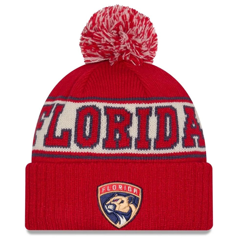 Florida Panthers Men's Vintage New Era Cuffed Pom Knit Hat