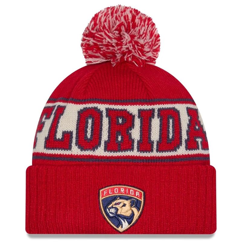 Florida Panthers Men's Vintage New Era Cuffed Pom Knit Hat