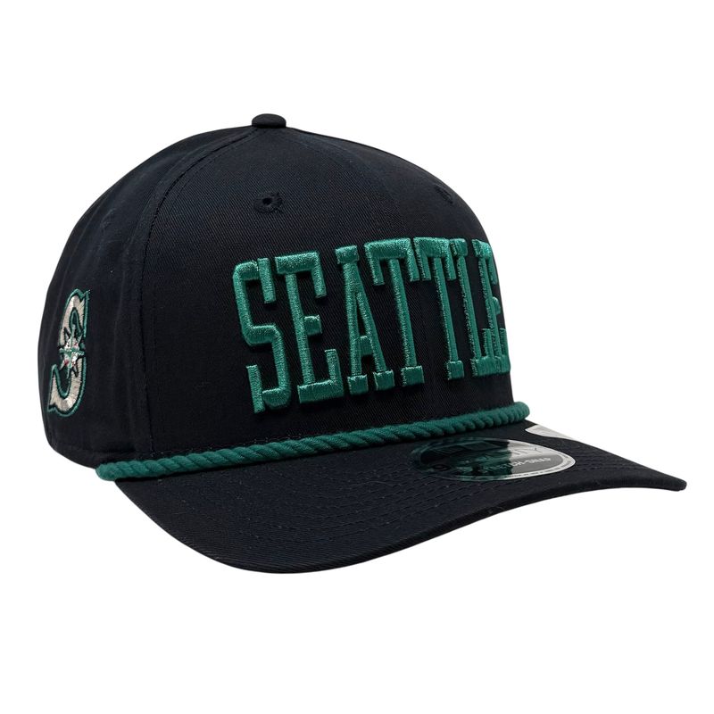 Seattle Mariners Men's Navy Wordmark New Era MLB 9Seventy Adjustable Hat