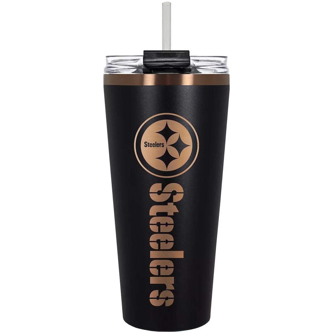 Pittsburgh Steelers 32oz Black Big Slim Tumbler