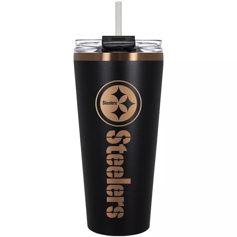 Pittsburgh Steelers 32oz Black Big Slim Tumbler