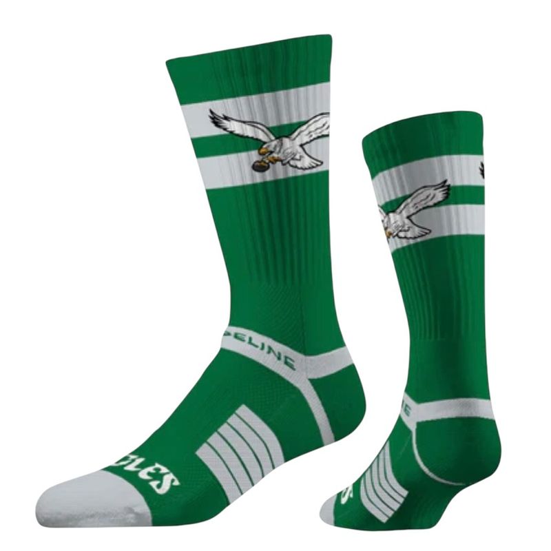 Philadelphia Eagles Adult Historic Business Knit Crew Step and Repeat Socks