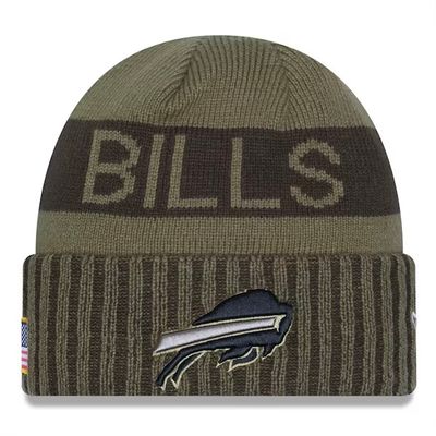 Buffalo Bills Men's Dark Green New Era 2025 Salute to Service Cuffed Knit Hat