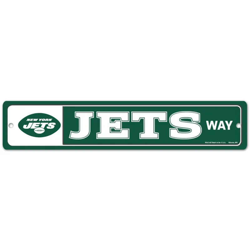 New York Jets 3.75 New York Jets 3.75" x 19" Team Street Sign