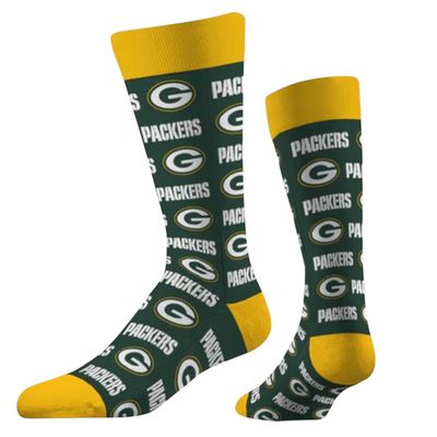 Green Bay Packers Adult Business Knit Crew Step and Repeat Socks Green Bay Packers Adult Business Knit Crew Step and Repeat Socks