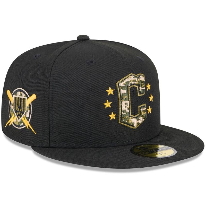 Cleveland Guardians Men's Black Armed Forces Day New Era 59FIFTY Fitted Hat Cleveland Guardians Men's Black Armed Forces Day New Era 59FIFTY Fitted Hat