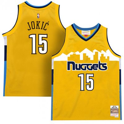 Denver Nuggets Nikola Jokic 2017-18 Men's Yellow Mitchell & Ness Swingman Jersey Denver Nuggets Nikola Jokic 2017-18 Men's Yellow Mitchell & Ness Swingman Jersey