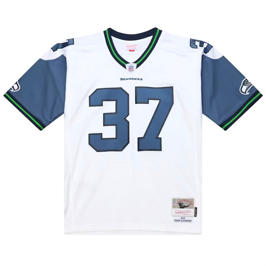 Seattle Seahawks Shaun Alexander 2005 White Mitchell & Ness Men's Legacy Jersey