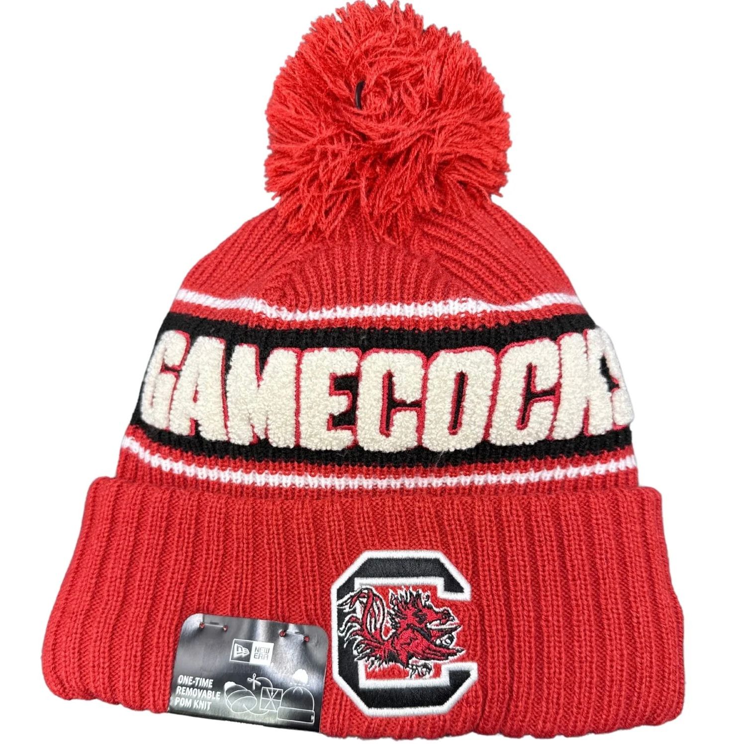 South Carolina Gamecocks Men's New Era Cuffed Pom Knit Hat