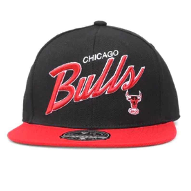 Chicago Bulls Men's NBA Team Script 2.0 Mitchell & Ness Fitted Hat
