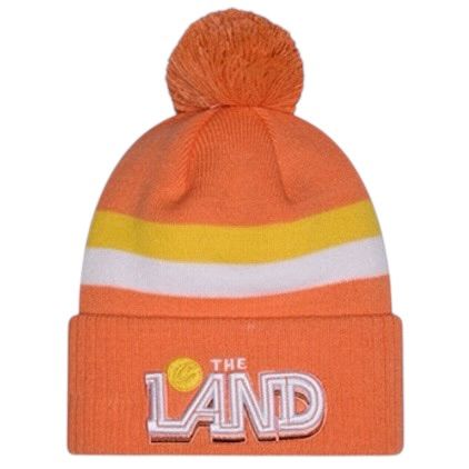 Cleveland Cavaliers Men's Orange The Land New Era Cuffed Pom Knit Hat