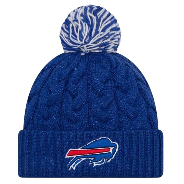Buffalo Bills Women's Retro New Era Cozy Cable Cuffed Knit Pom Hat