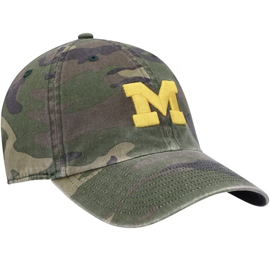 Michigan Wolverines Men’s Camo 47 Brand Clean Up Adjustable Hat Michigan Wolverines Men’s Camo 47 Brand Clean Up Adjustable Hat