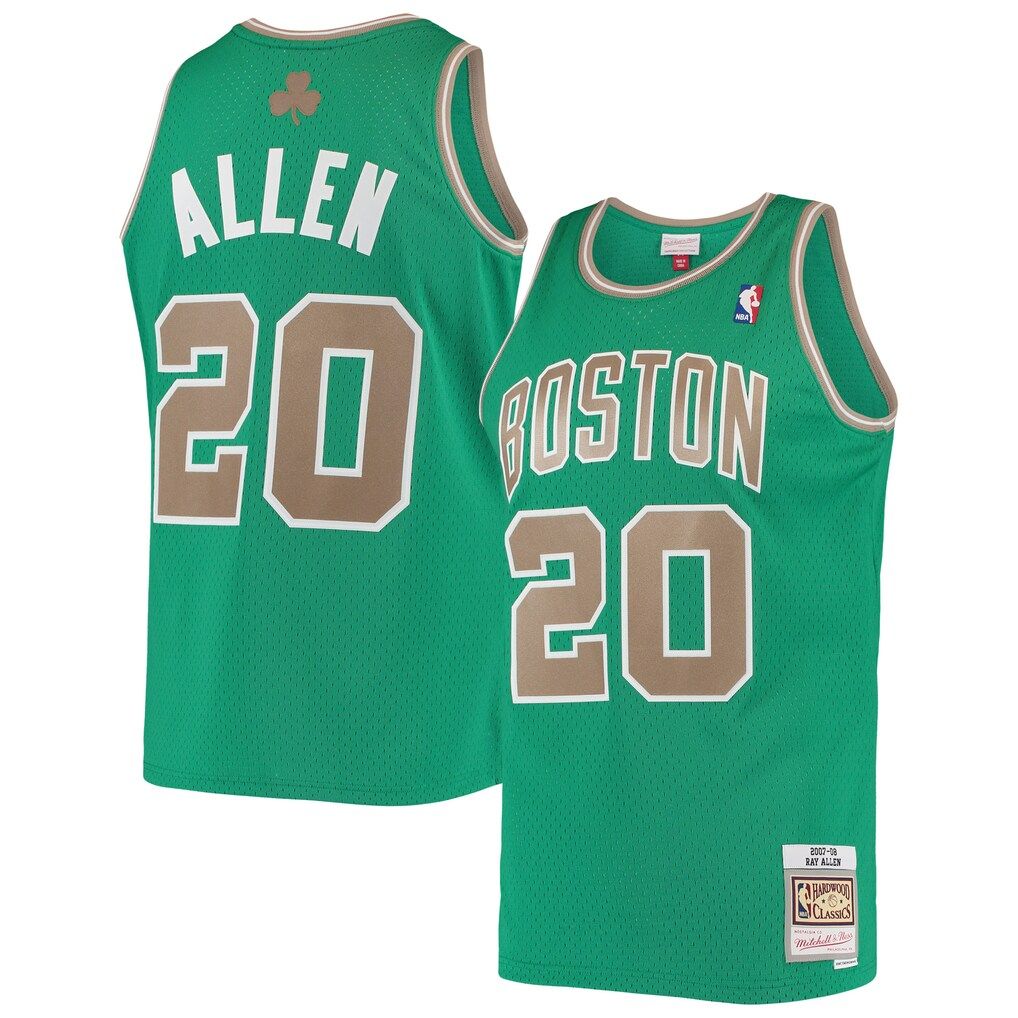 Boston Celtics Ray Allen 2007-08 Men's Kelly Green Mitchell & Ness Swingman Jersey