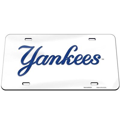 New York Yankees Wordmark Acrylic License Plate New York Yankees Wordmark Acrylic License Plate