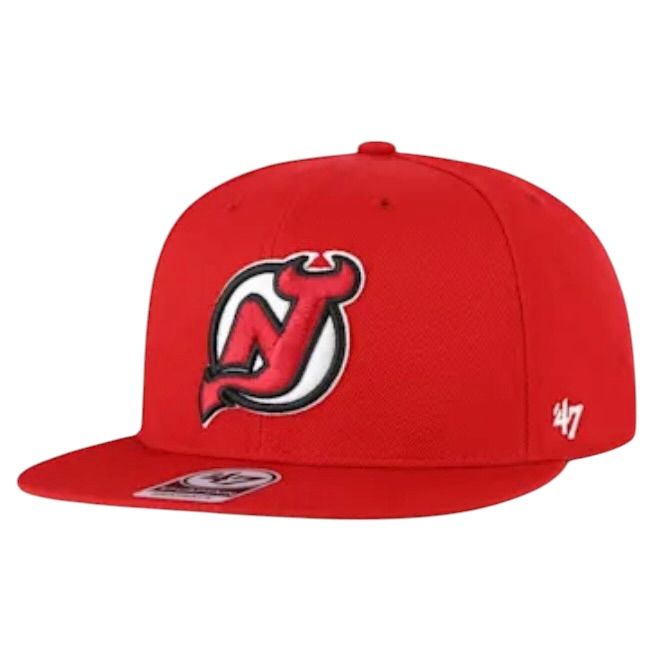 New Jerseys Devils Men’s Red 47 Brand Captain No Shot Snapback Hat