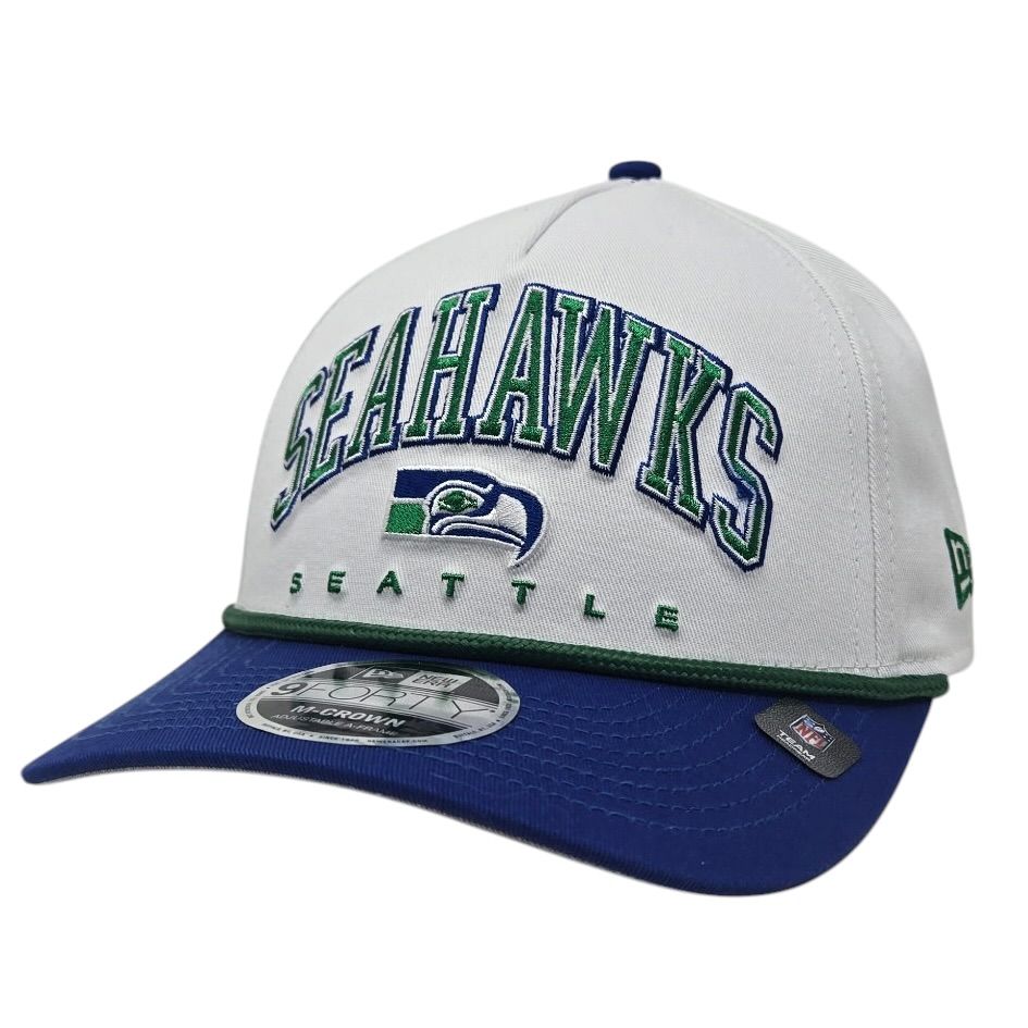 Seattle Seahawks Men’s White New Era Arch 9FORTY M-Crown Adjustable Hat