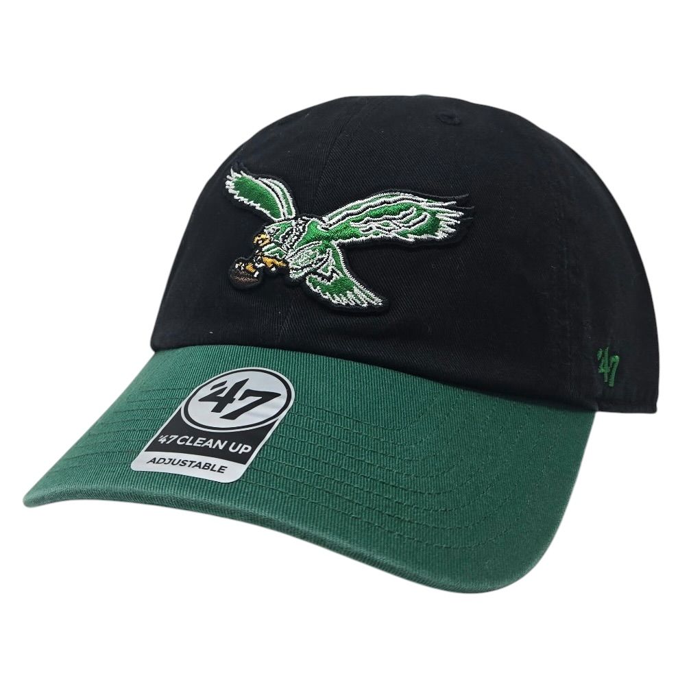 Philadelphia Eagles Men’s Black Historic 47 Brand Clean Up Adjustable Hat