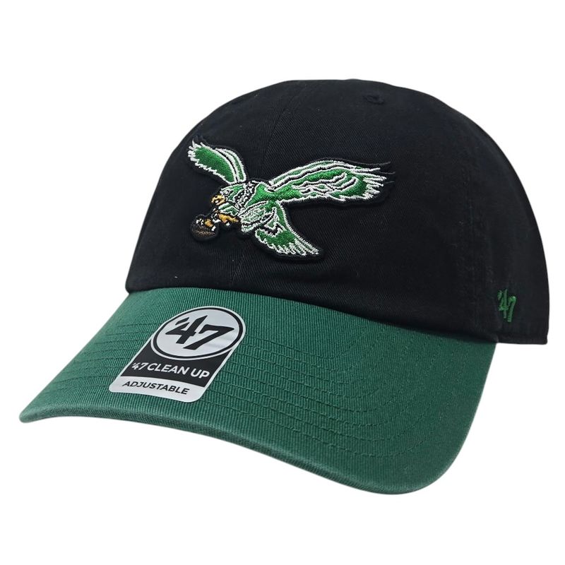 Philadelphia Eagles Men’s Black Historic 47 Brand Clean Up Adjustable Hat