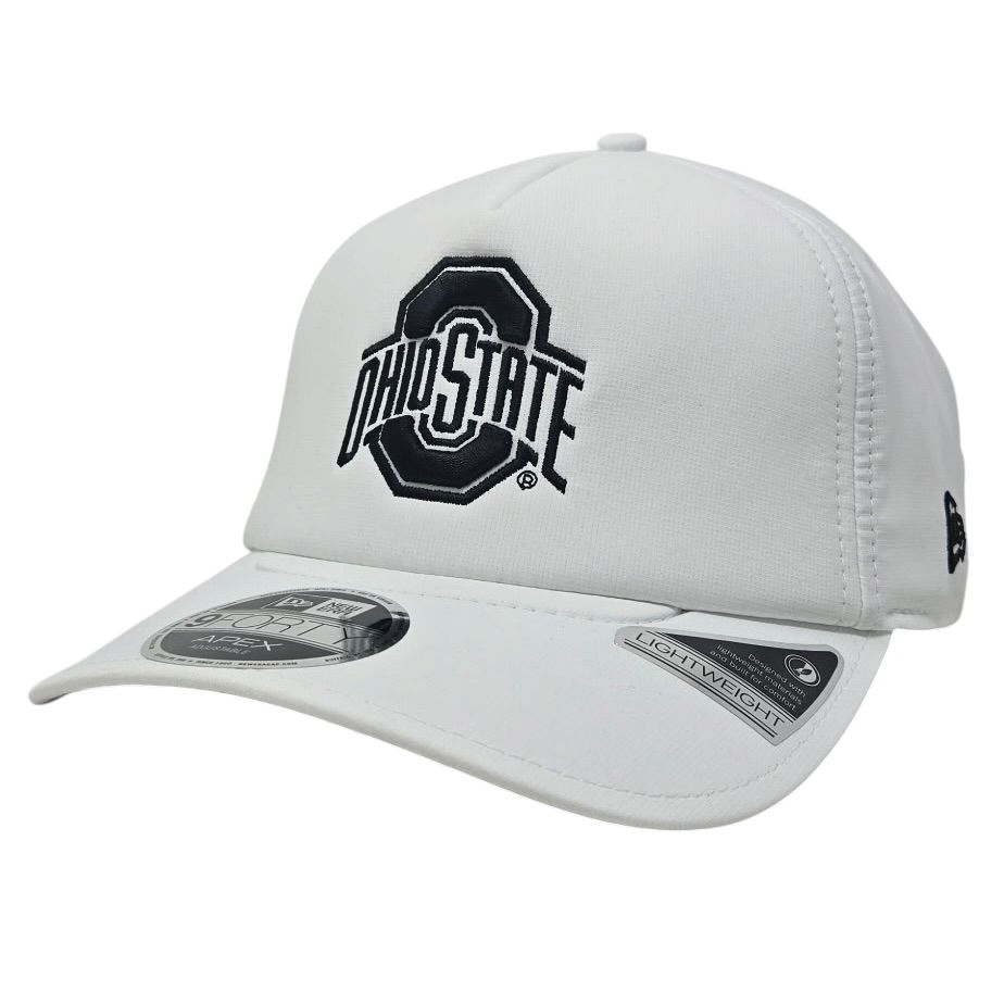 Ohio State Buckeyes Men’s White New Era Apex 9FORTY Adjustable Hat