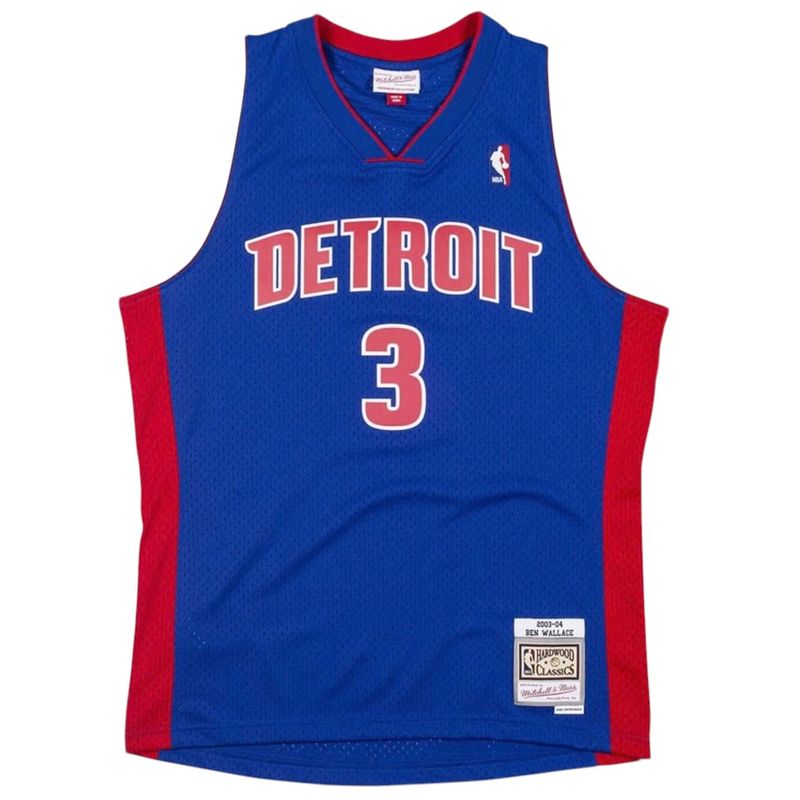 Detroit Pistons Ben Wallace 2003-04 Men's Blue Mitchell & Ness Swingman Jersey