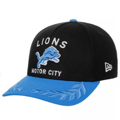 Detroit Lions Men’s New Era Black/Blue NFL Draft A-Frame 9Fifty Snapback Hat