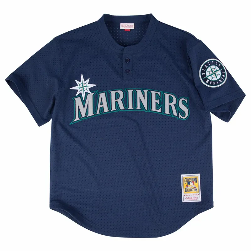Seattle Mariners Randy Johnson 1995 Men's Blue Mitchell & Ness Mesh Jersey