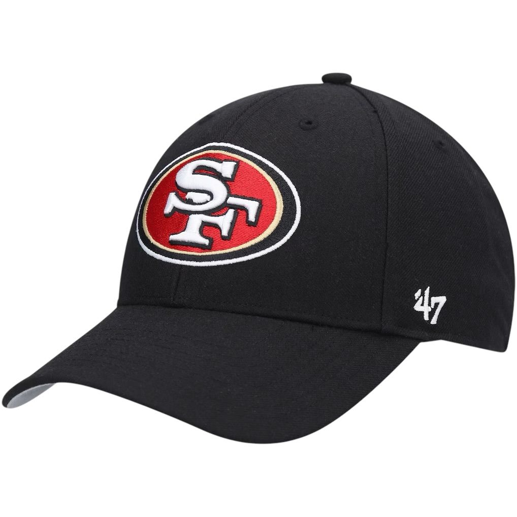San Francisco 49ers Men's Black 47 Brand MVP Adjustable Hat