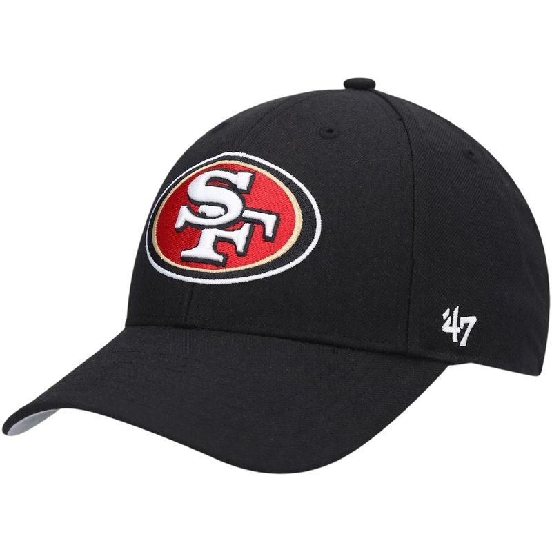 San Francisco 49ers Men's Black 47 Brand MVP Adjustable Hat