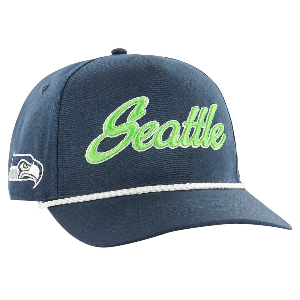 Seattle Seahawks Men’s Navy Overhand Script 47 Hitch Snapback Hat