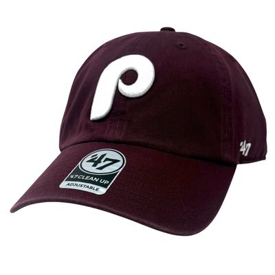 Philadelphia Phillies Men’s Historic Burgundy 47 Brand Clean Up Adjustable Hat Philadelphia Phillies Men’s Historic Burgundy 47 Brand Clean Up Adjustable Hat