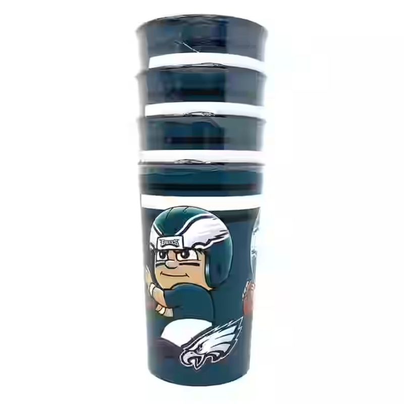 Philadelphia Eagles 22oz Plastic Slant Hardwall Cup Set Philadelphia Eagles 22oz Plastic Slant Hardwall Cup Set