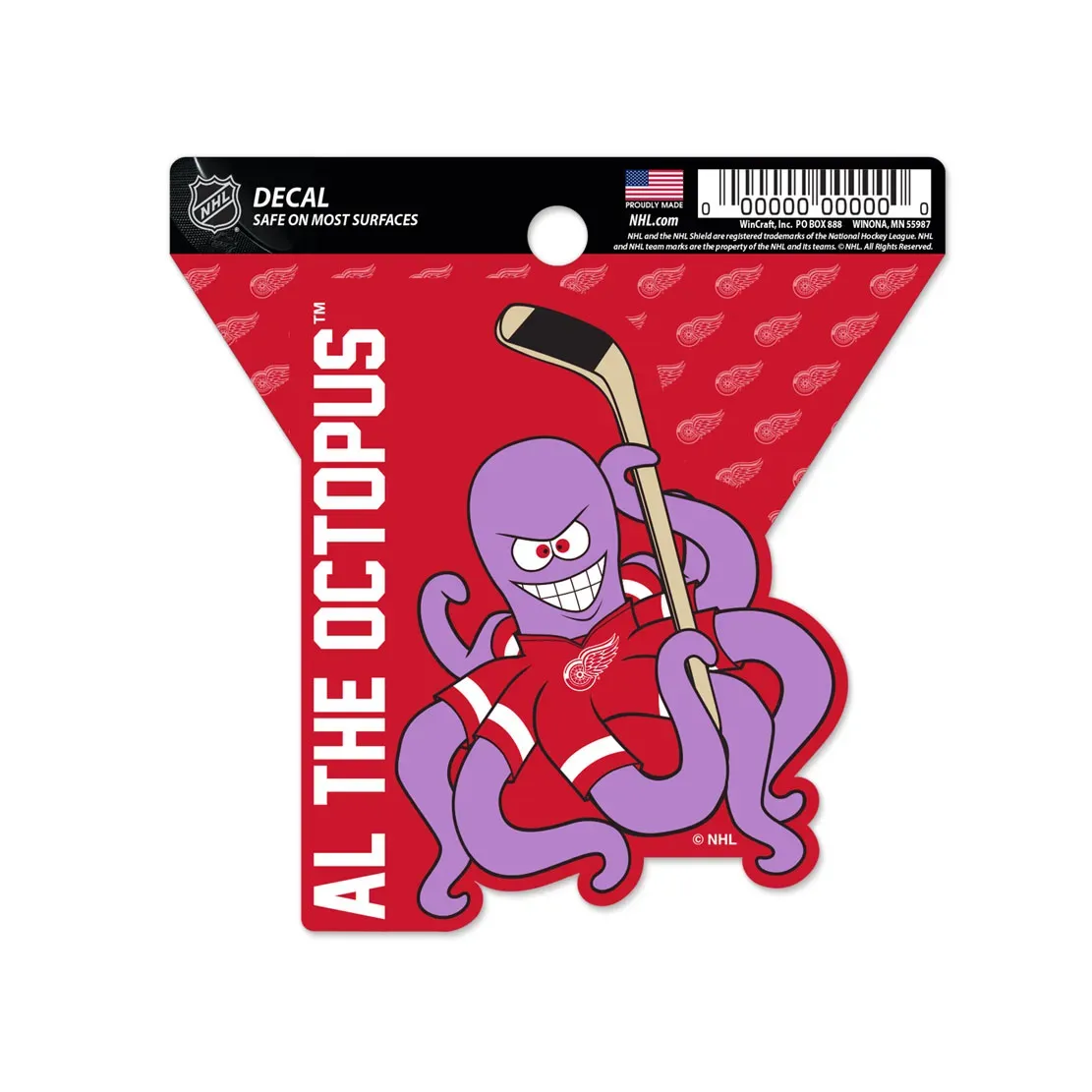 Detroit Red Wings Al The Octopus 3" x 3" Decal