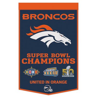 Denver Broncos Super Bowl Champions 24 x 38 Wool Banner