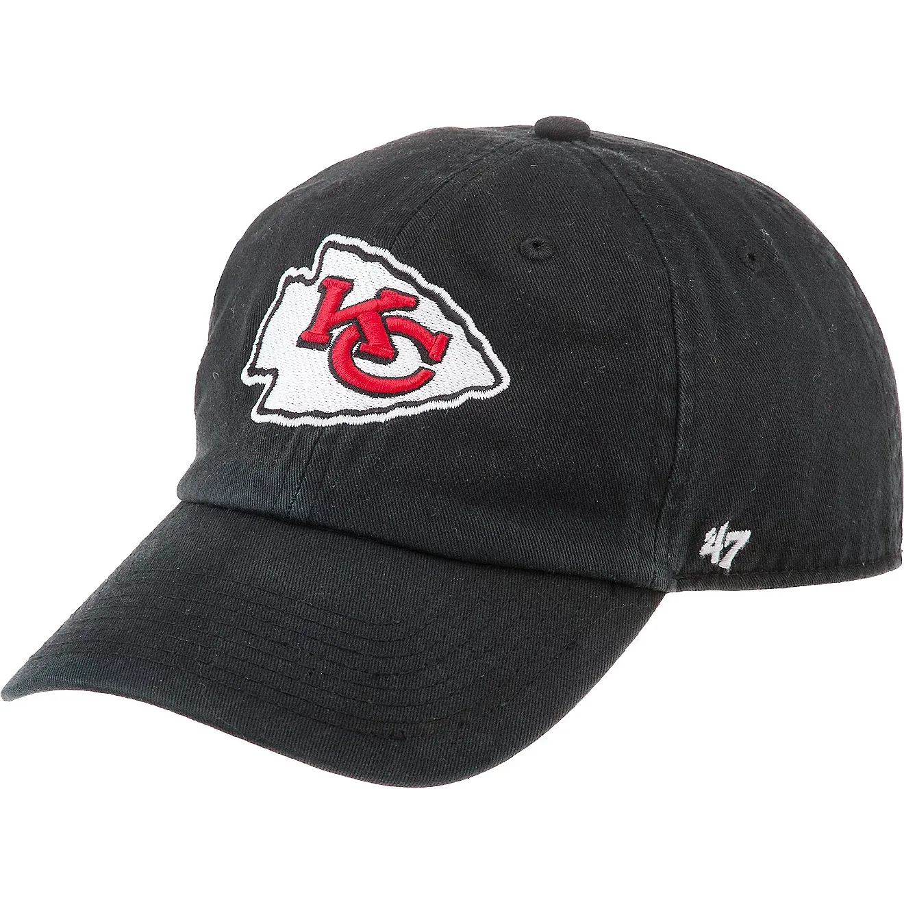Kansas City Chiefs Men’s Black 47 Brand Clean Up Adjustable Hat