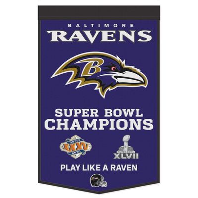Baltimore Ravens Super Bowl Champions 24 x 38 Wool Banner Baltimore Ravens Super Bowl Champions 24 x 38 Wool Banner