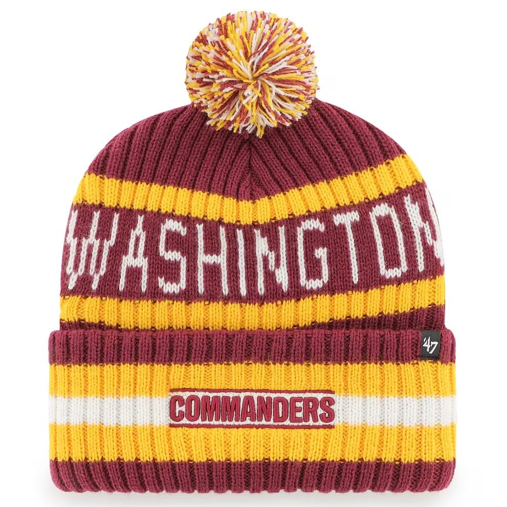 Washington Commanders Men’s 47 Bering Cuffed Pom Knit Hat