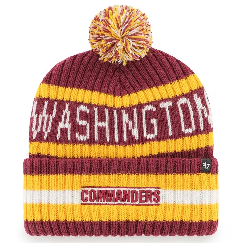 Washington Commanders Men’s 47 Bering Cuffed Pom Knit Hat Washington Commanders Men’s 47 Bering Cuffed Pom Knit Hat